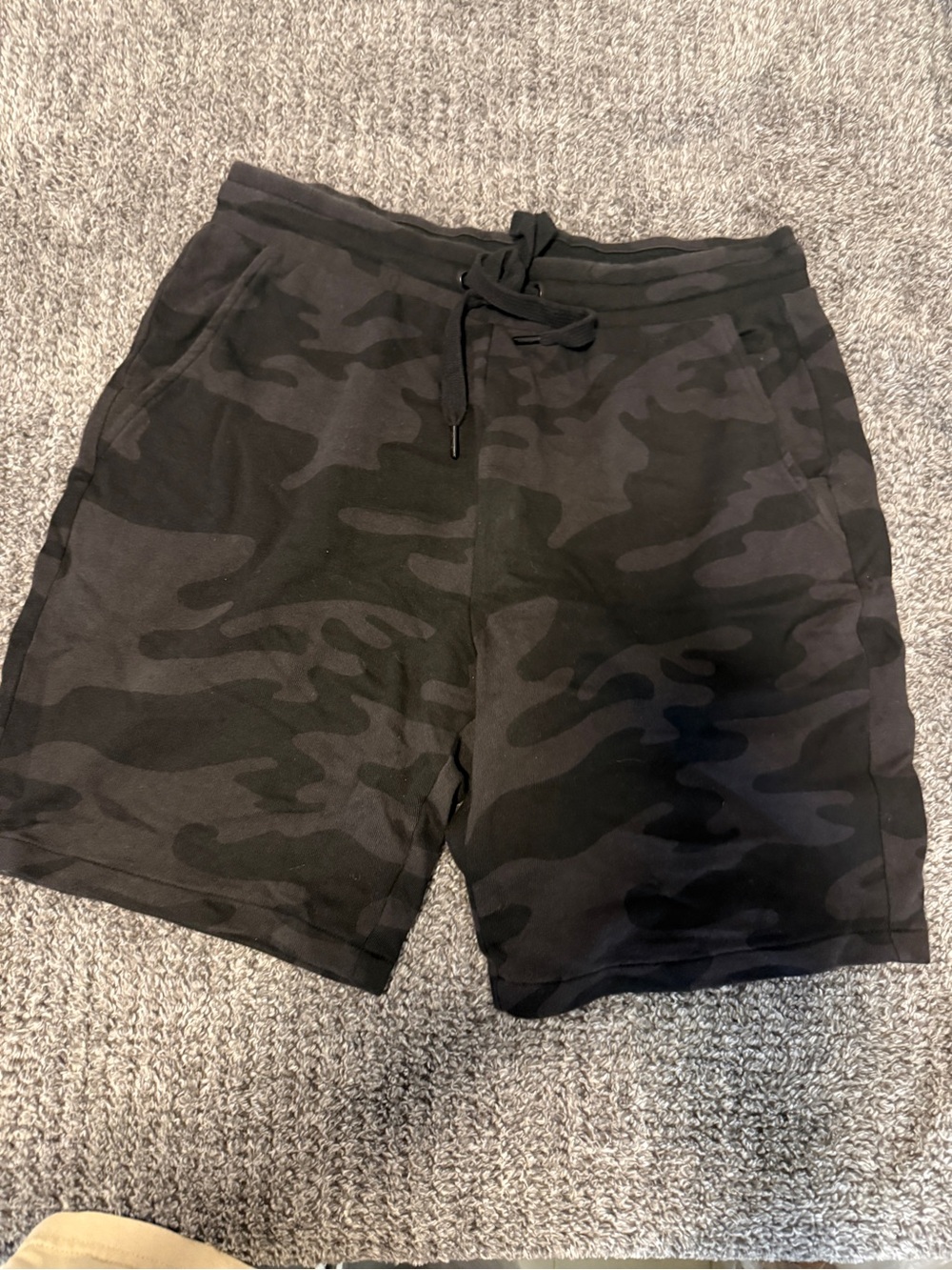 Calvin Klein Black Camo Drawstring Athletic Shorts